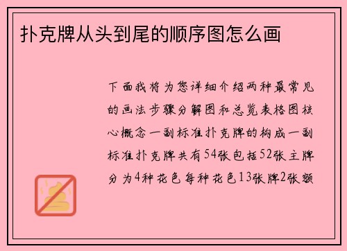 扑克牌从头到尾的顺序图怎么画